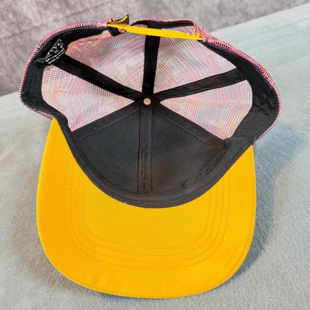Nativo Southwestern Geometric Mesh Trucker Hat Snapback Yellow Burgundy Cap - Picture 6 of 7